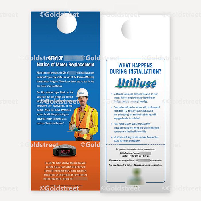 Water Wastewater Notification Door Hanger #1980