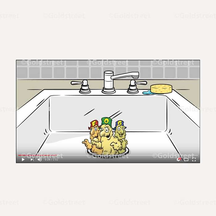 Fats, Oils, & Grease Video Spanish 2 minutes 1531 Goldstreet Designs