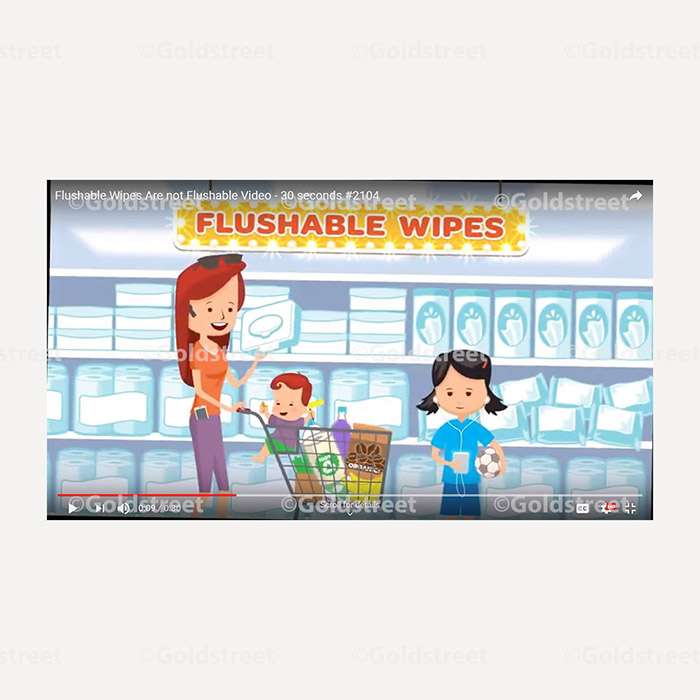 Flushable Wipes Are not Flushable Video Animated Characters Option 2
