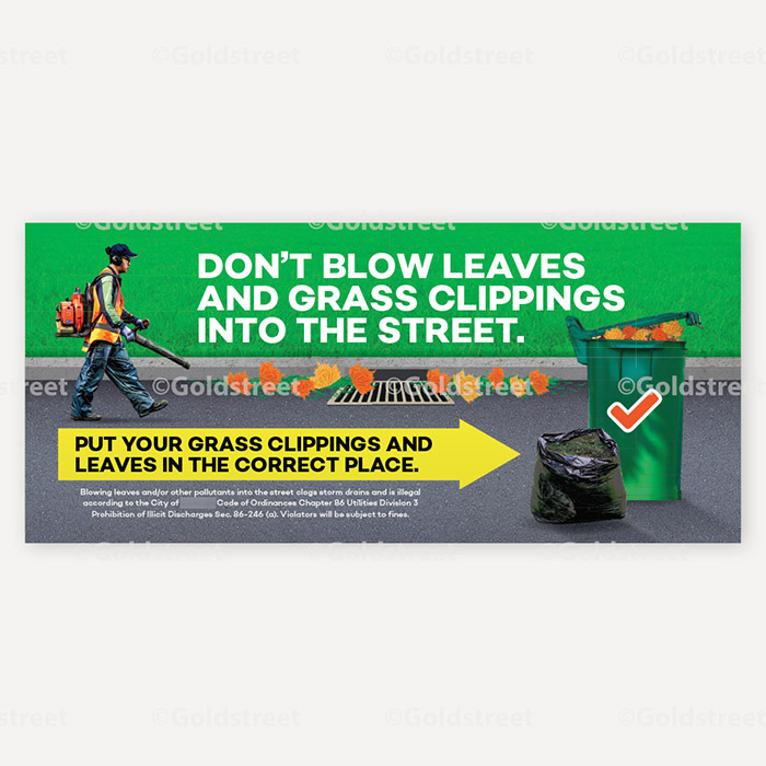 Landscapers Blowing Leaves Rack Card 8.5x3.667 2405