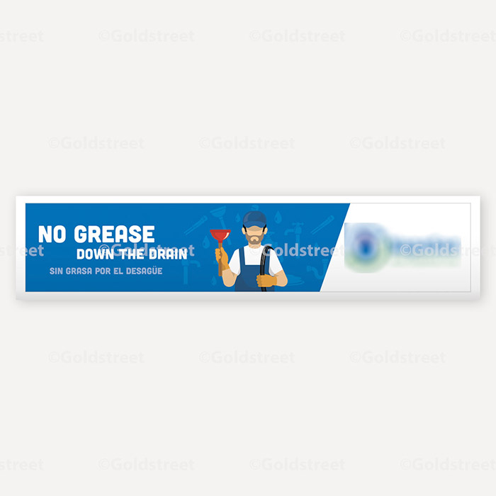 No Grease Down the Drain Truck Sticker 0000BD