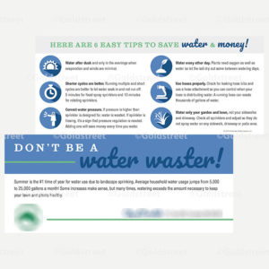 Outdoor Water Conservation Tips Bill insert 8.5x3.66 0000B