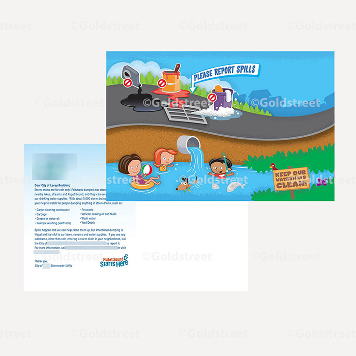 Public Outreach - Public Awareness - Stormwater/Stormdrain Spill Report Postcard
