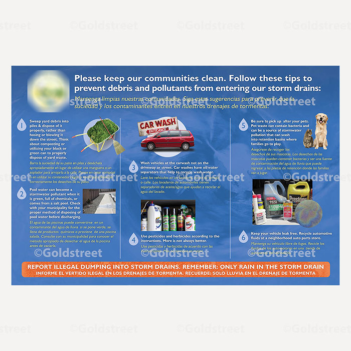 Public Outreach - Public Awareness - Stormwater/Stormdrain Tips Poster