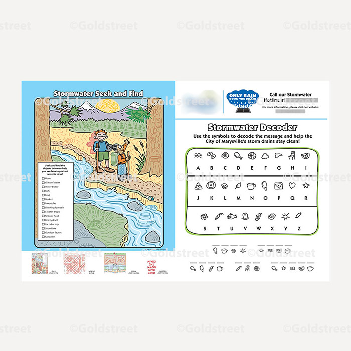 Public Outreach - Public Awareness - "Only Rain Down the Drain" Stormwater and Toilet Trash Kids Workbook