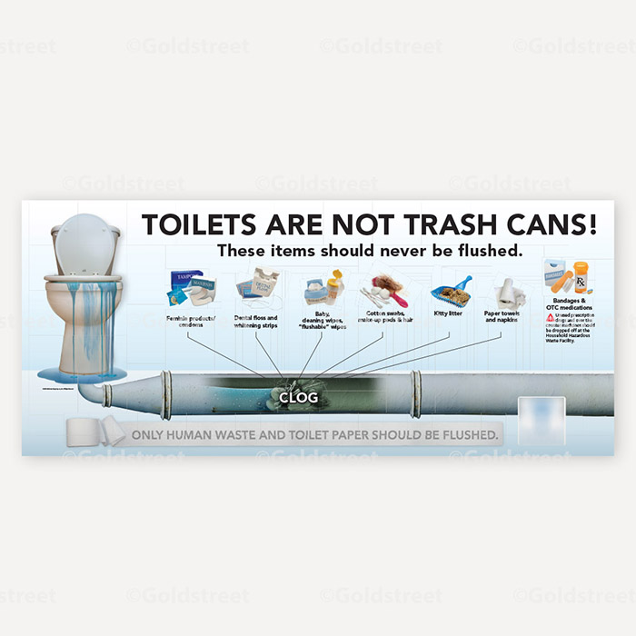 Public Outreach - Public Awareness - "Toilets Are Not Trash Cans!" Photo Illustration - Toilet Trash Truck Sign