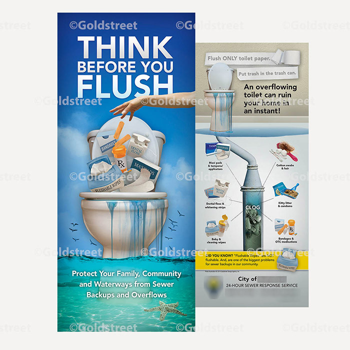 Public Outreach - Public Awareness - "Think Before You Flush" Toilet Trash Bill-Insert