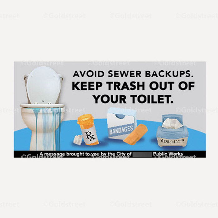 Public Outreach - Public Awareness - "Avoid Sewer Backups. Keep Trash Out of Your Toilet" snackable