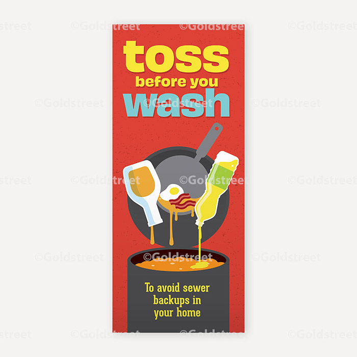 Toss Before you Wash Fats Oils Grease Bill Insert 8.5x3.667 000A