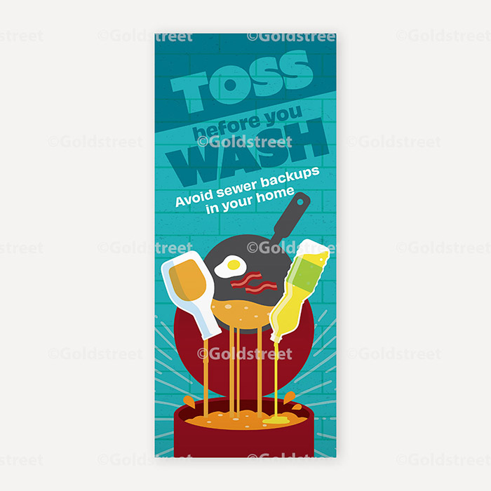 Toss Before you Wash Fats Oils Grease Bill Insert 8.5x3.667 000C