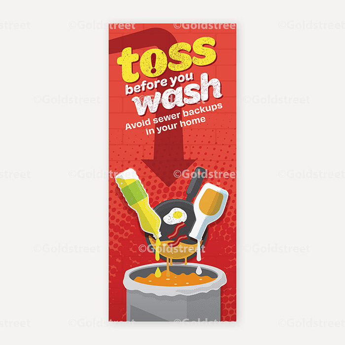 Toss Before you Wash Fats Oils Grease Bill Insert 8.5x3.667 000D