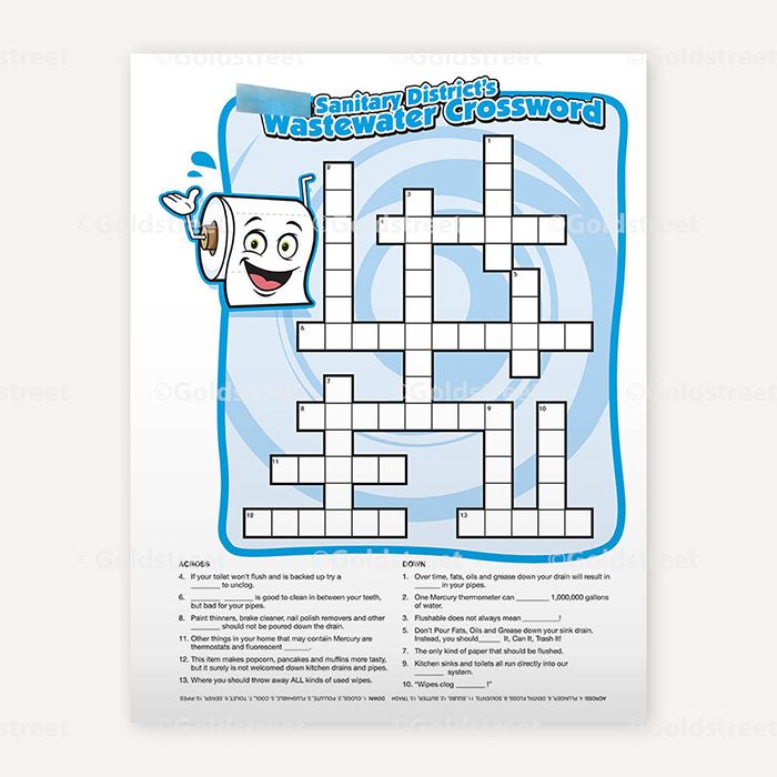 Public Outreach - Public Awareness - Wastewater Kids Crossword 4-6