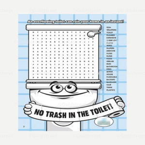 Public Outreach - Public Awareness - Wastewater Kids Word Search 4-6