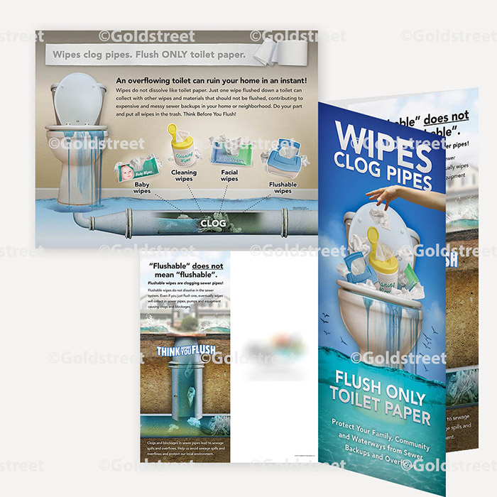 Public Outreach - Public Awareness - Wipes Clog Pipes Brochure
