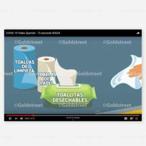Public Outreach - Public Awareness - Screenshot of Spanish COVID Flushable Wipes Video