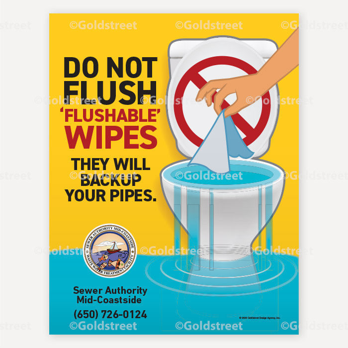 "Don't Flush Flushable Wipes" Sticker