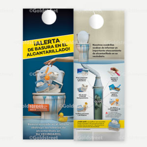 Spanish Flushed Trash Alert - Door Hanger