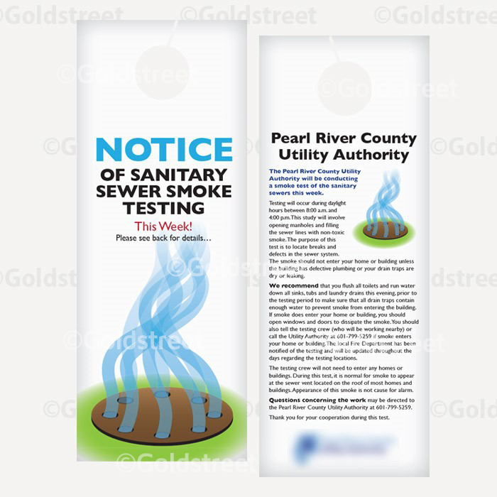 Pearl River County Utility Authority Sanitary Sewer Smoke Testing Doorhanger
