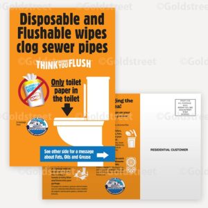 Disposable and Flushable Wipes Clog Sewer Pipes Postcard