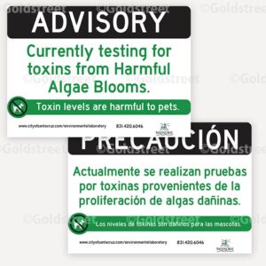 algae bloom sign