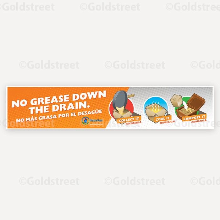 No Grease Down the Drain Truck Sticker Vehicle Wrap
